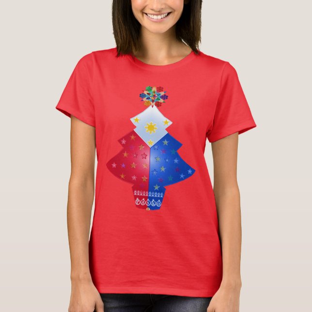 Maligayang Pasko, Philippines Christmas Tree T-Shirt (Front)