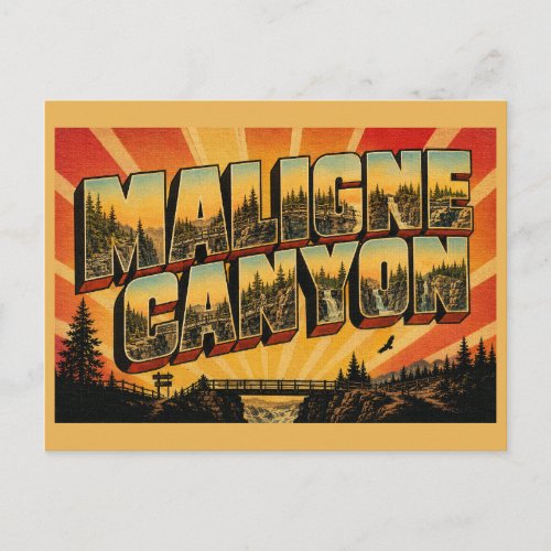 Maligne Canyon Alberta Limestone Gorge Waterfalls Postcard