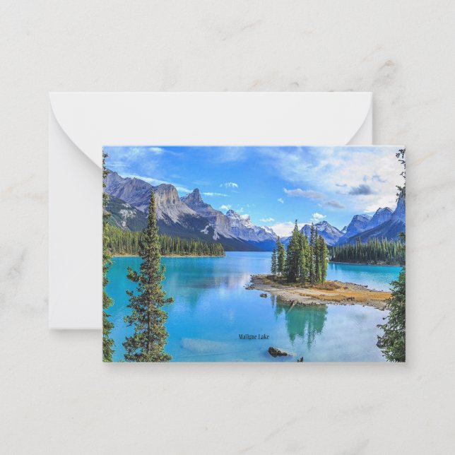 Maligne Lake, Alberta, Canada Note Card (Front)
