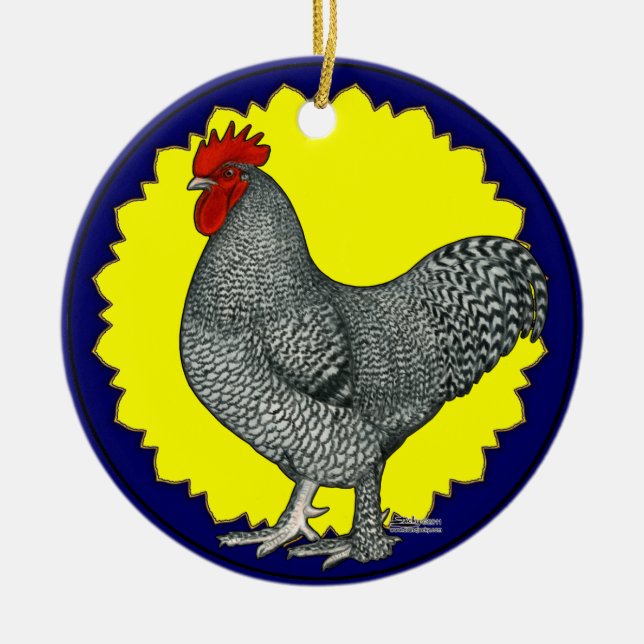 Maline Rooster Ceramic Ornament (Front)