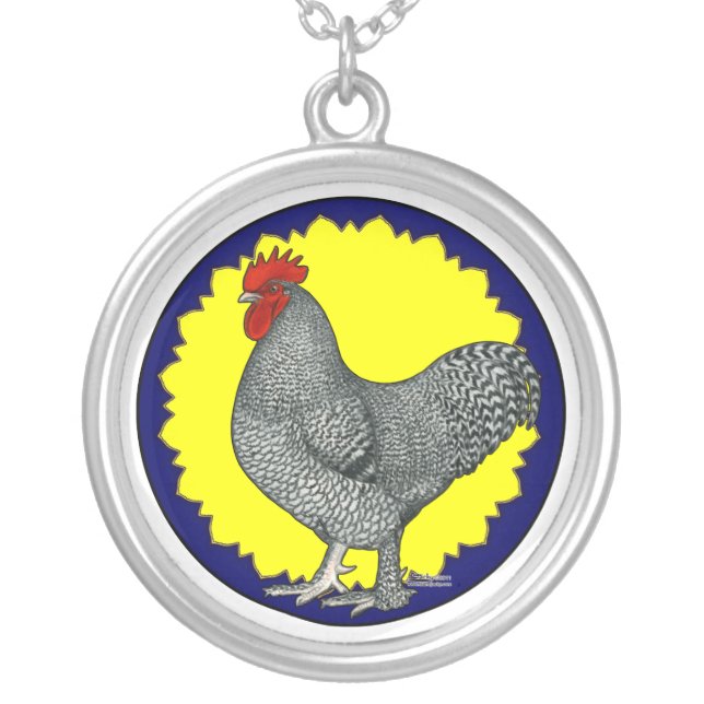 Maline Rooster Silver Plated Necklace (Front)