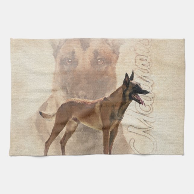 Malinois  - Belgian shepherd - Mechelaar Kitchen Towel (Horizontal)