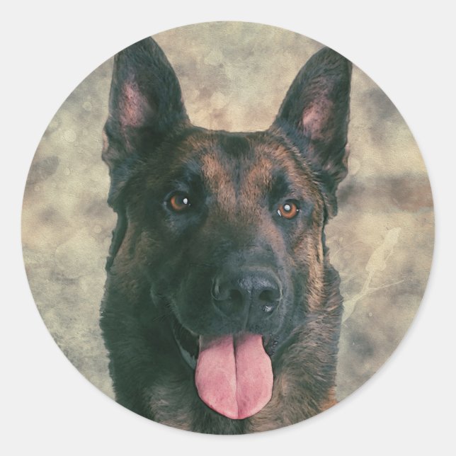 Malinois - Belgian shepherd -Mechelaar -Maligator Classic Round Sticker (Front)