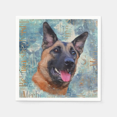 Malinois  _ Belgian shepherd _ Mechelaar Napkins