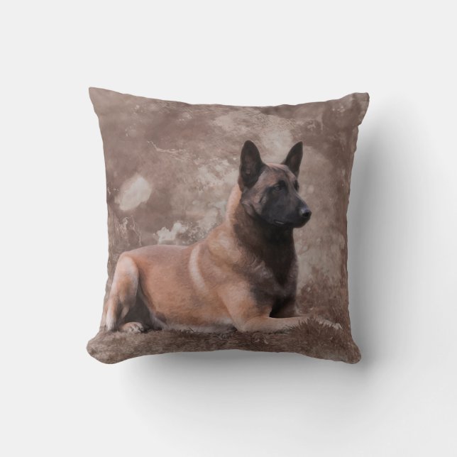Malinois  Belgian shepherd - Mechelaar Throw Pillow (Front)