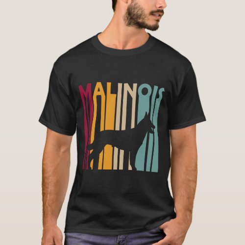 Malinois Belgium Shepherd Retro Style Silhouette T_Shirt