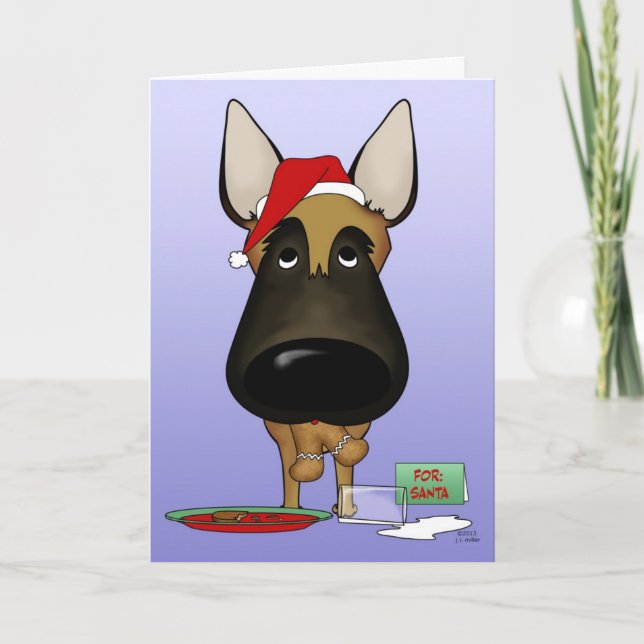 Malinois Christmas - Ho Ho Ho??? Holiday Card (Front)
