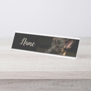 Malinois Dog Desk Name Plate