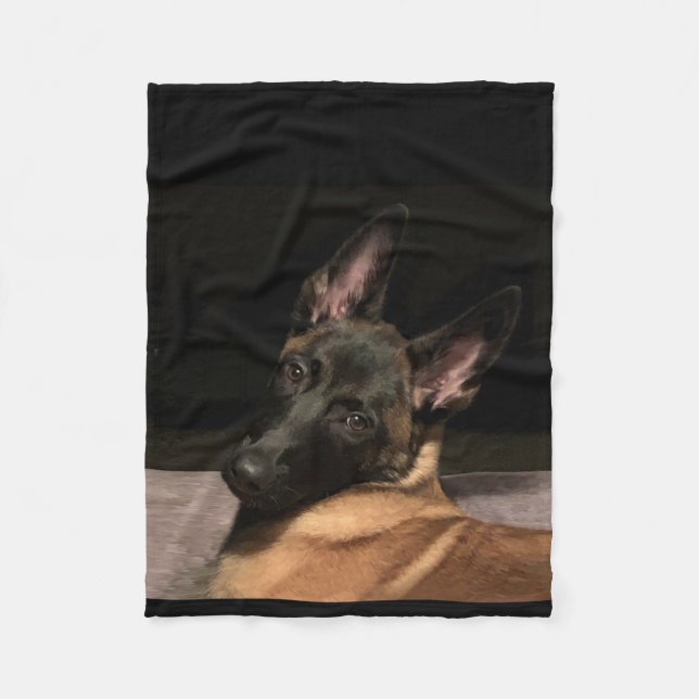 Malinois Dog Fleece Blanket (Front)