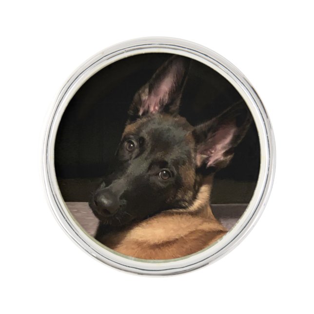 Malinois Dog Lapel Pin (Front)