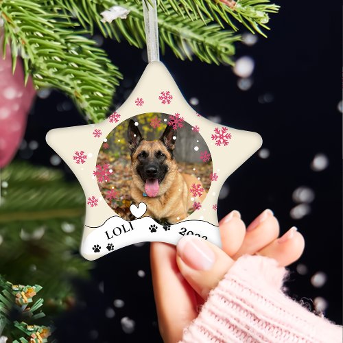 Malinois Dog Personalized Hand Drawing Ceramic Ornament