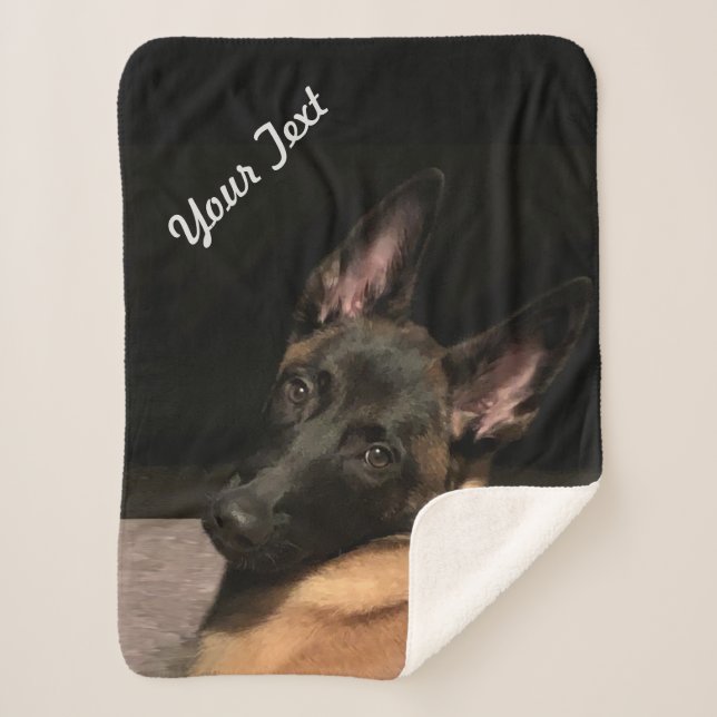Malinois Dog Sherpa Blanket (Front)