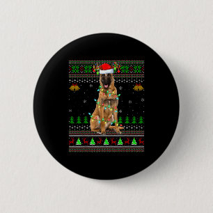 Malinois Dog Ugly Christmas Sweaters Holiday Santa Button