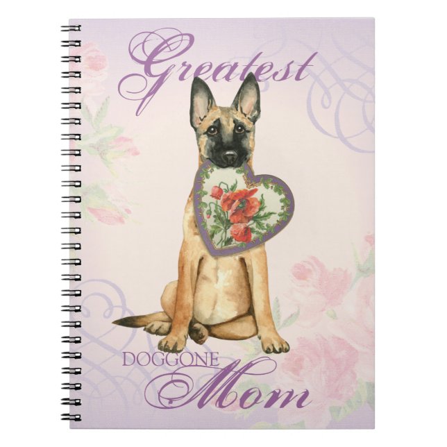 Malinois Heart Mom Notebook (Front)