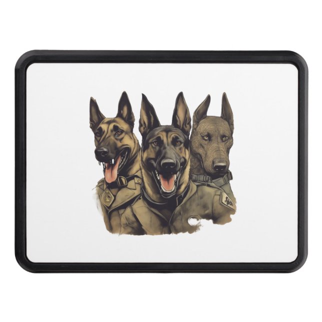 Malinois K-9 patrol dogs   Hitch Cover (Front)