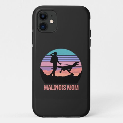 Malinois Mom Velociraptor Maliraptor Retro Pink iPhone 11 Case