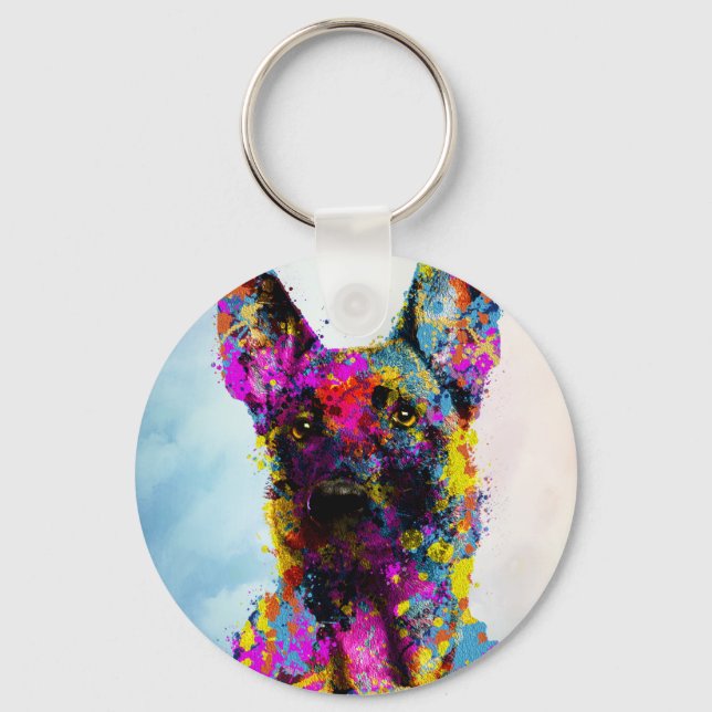 Malinois puppy - Belgian shepherd -Mechelaar Keychain (Front)