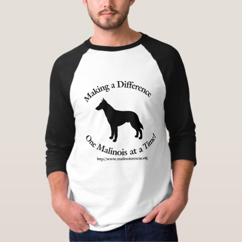 Malinois Rescue Make a Difference Baseball T_Shirt