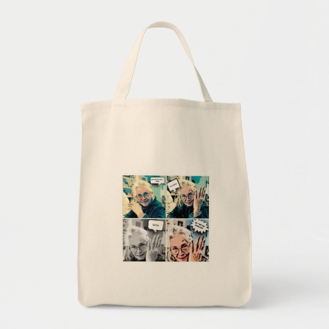 Malka Collage Canvas Tote  Bag (Front)