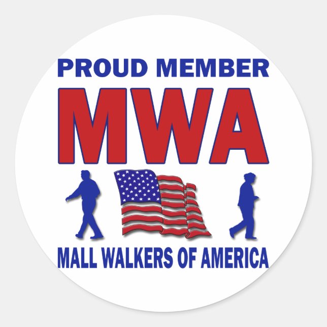 MALL WALKERS OF AMERICA CLASSIC ROUND STICKER (Front)