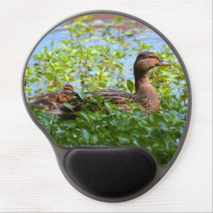 Mallard and Ducklings-Swimming by Shirley Taylor Gel Mouse Pad