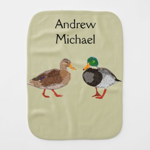 Mallard and Hen Baby Burp Cloth 