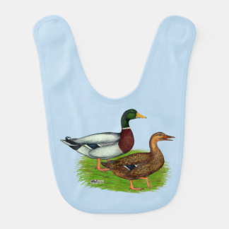 Mallard Drake and Duck Baby Bib