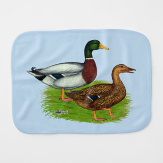 Mallard Drake and Duck Baby Burp Cloth