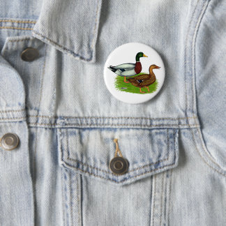 Mallard Drake and Duck Button