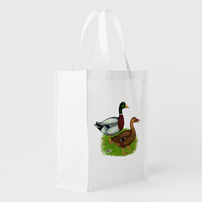 Mallard Drake and Duck Grocery Bag (Back Side)