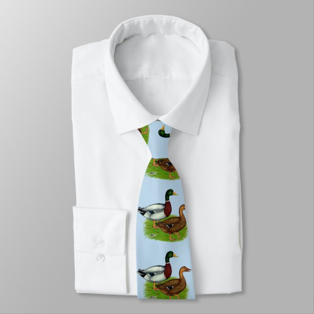 Mallard Drake and Duck Neck Tie (Tied)