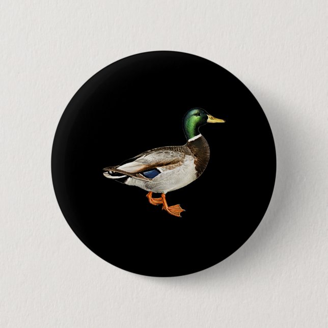 Mallard Drake Duck Pocket Logo Mallard Ducks Hunti Button (Front)