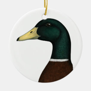 Mallard Drake Head Ceramic Ornament