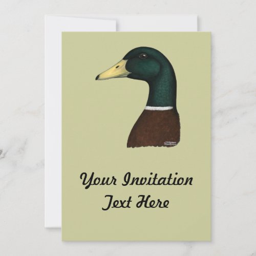 Mallard Drake Head Custom Invitations