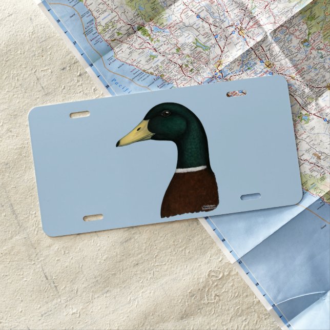Mallard Drake Head License Plate (In Situ)