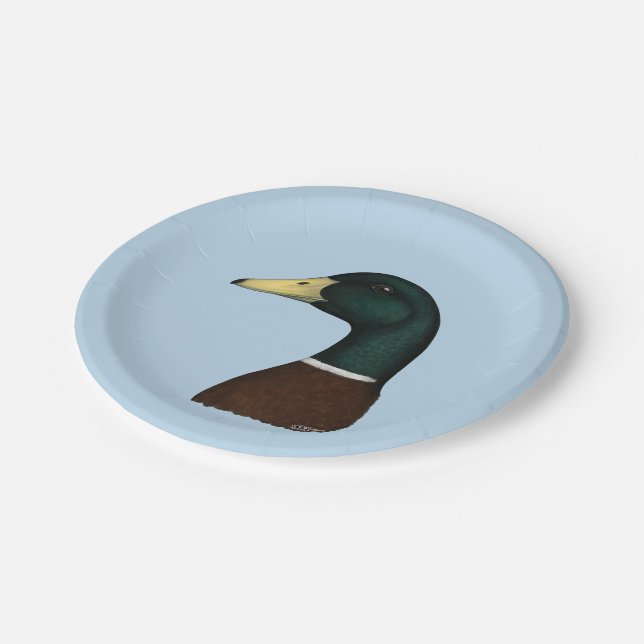 Mallard Drake Head Paper Plates (Angled)