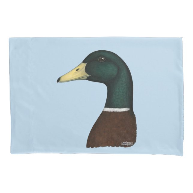 Mallard Drake Head Pillow Case (Front)