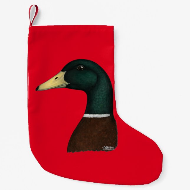 Mallard Drake Head Small Christmas Stocking (Front)
