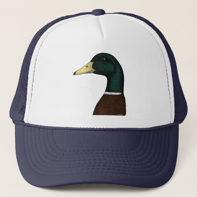 Mallard Drake Head Trucker Hat (Front)