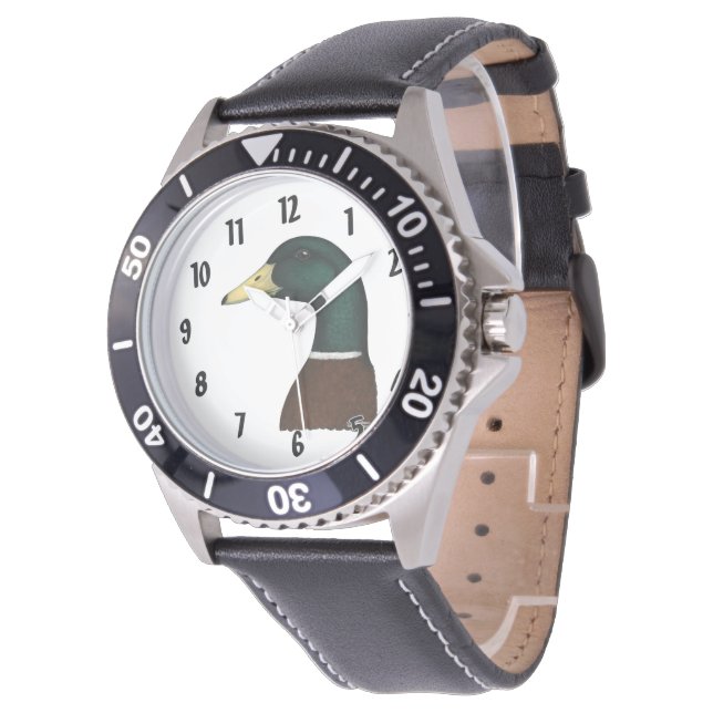 Mallard Drake Head Watch (Angled)