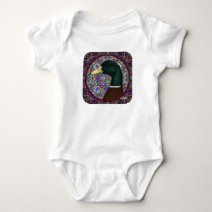 Mallard Drake Mosaic Circle Baby Bodysuit