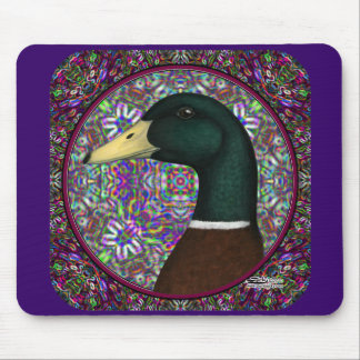 Mallard Drake Mosaic Circle Mouse Pad