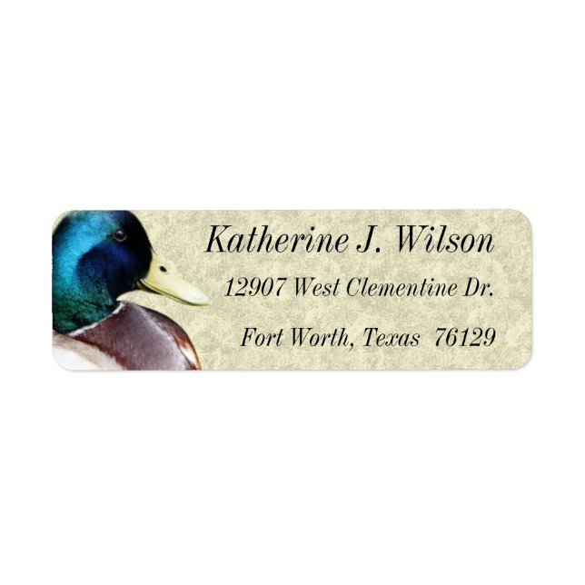 Mallard Drake Personal Mailing Labels (Front)