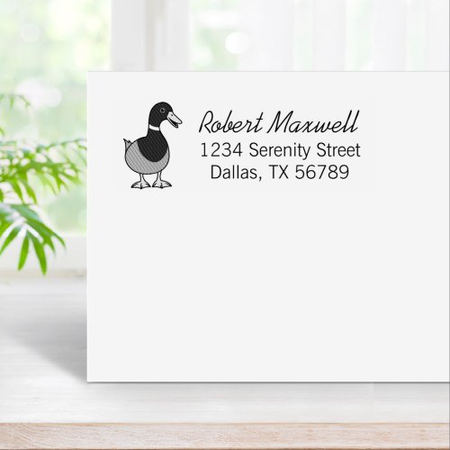 Mallard Duck Address Rubber Stamp