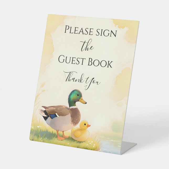 Mallard Duck and Duckling Table Sign (Front)