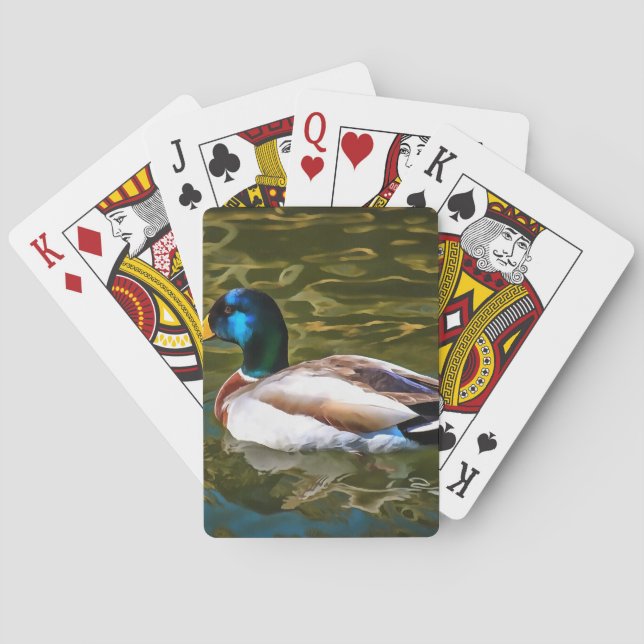 Mallard Duck Artistic Portrait Poker Cards (Back)
