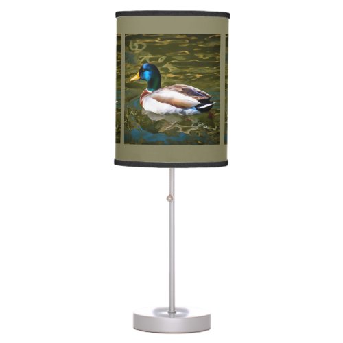 Mallard Duck Artistic Portrait Table Lamp