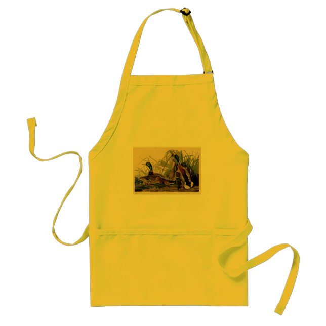 Mallard Duck Audubon Bird Painting Adult Apron (Front)