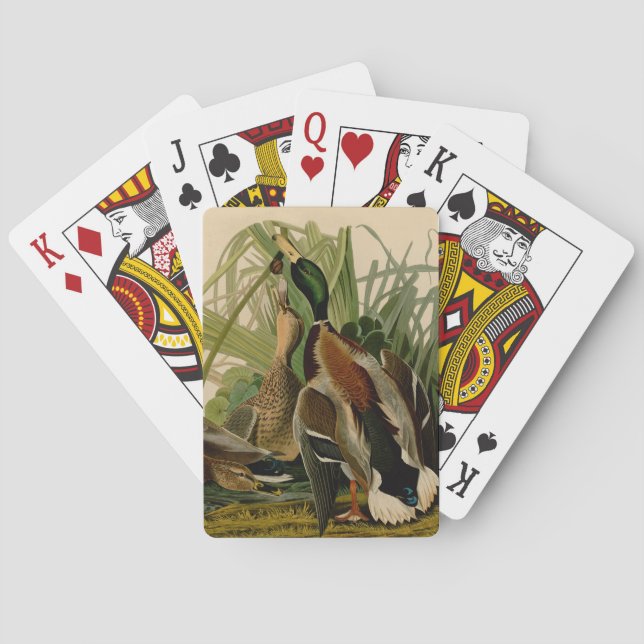 Mallard Duck Audubon Bird Painting Poker Cards (Back)