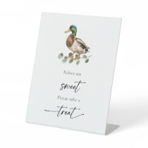 Mallard Duck Babies Are Sweet Baby Shower Pedestal Sign